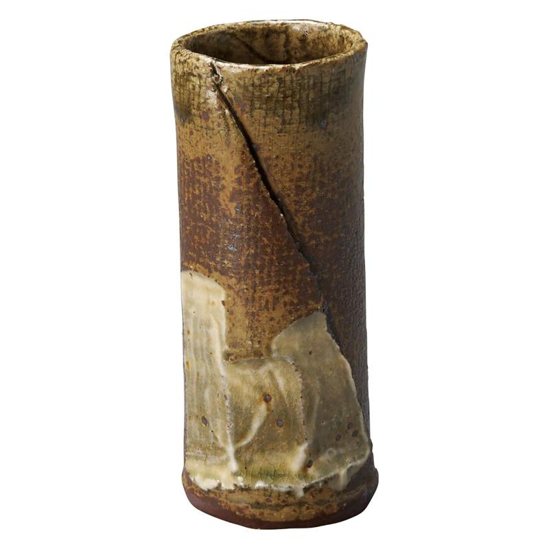 丸伊製陶 信楽焼 へちもん 花瓶 陶器 フラワーベース 花入 萩窯変 山水 陶製 日本製