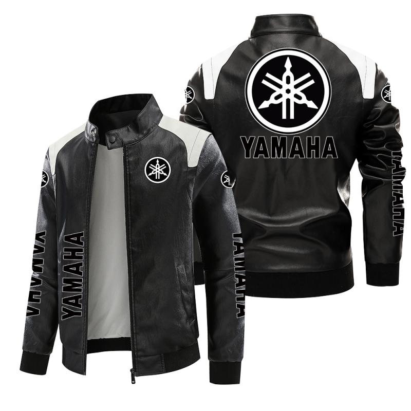 ヤマハ当時物ジャケット　ブラック 古着 80s YAMAHA ヤマハ 2way パデッド レザー スポーツ レーシング