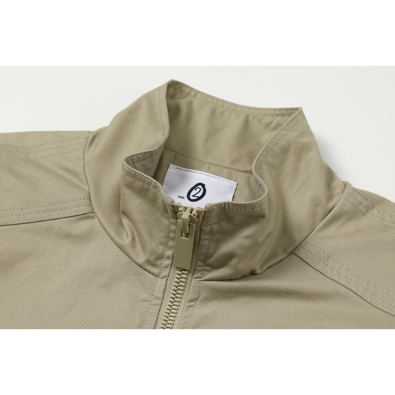 メンズ ジャケット 秋冬 立領 ハリントン コート 男性用 トップス ゆったりシルエット 長袖 切り替えデザイン ポリエステル混紡 厚手 透気性 軽量 暖か 通勤 通学 普段使い カジュアル 直裾 宝藍 卡其 ポケット付き ジップアップ 挿肩袖 青少年向