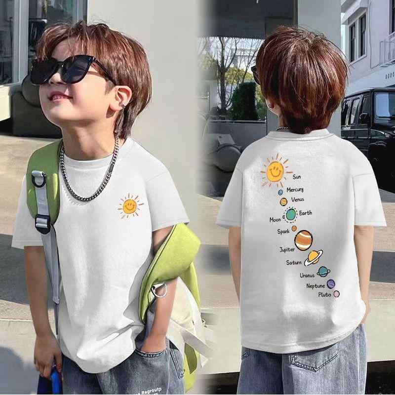 ・カテゴリ: 童Tシャツ・スタイル: 簡約・袖丈: 短袖・柄: 字母・主な素材: 綿100%・ネックライン: 圓領・機能: 吸湿排汗・カラー展開: 白色、黒色、酒紅色、橘色、杏色・サイズ展開: 110、120、130、140、150、160