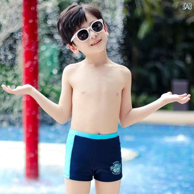 Long-Trousers, Trousers - 子供用 男の子 スイムパンツ 泳ぐ 水中 スポーツ 接触冷感 再生繊維 伸縮性 速乾 ナビーブルー ビッグサイズ 夏用 温泉 プール 遊び 快適 軽量 耐久性