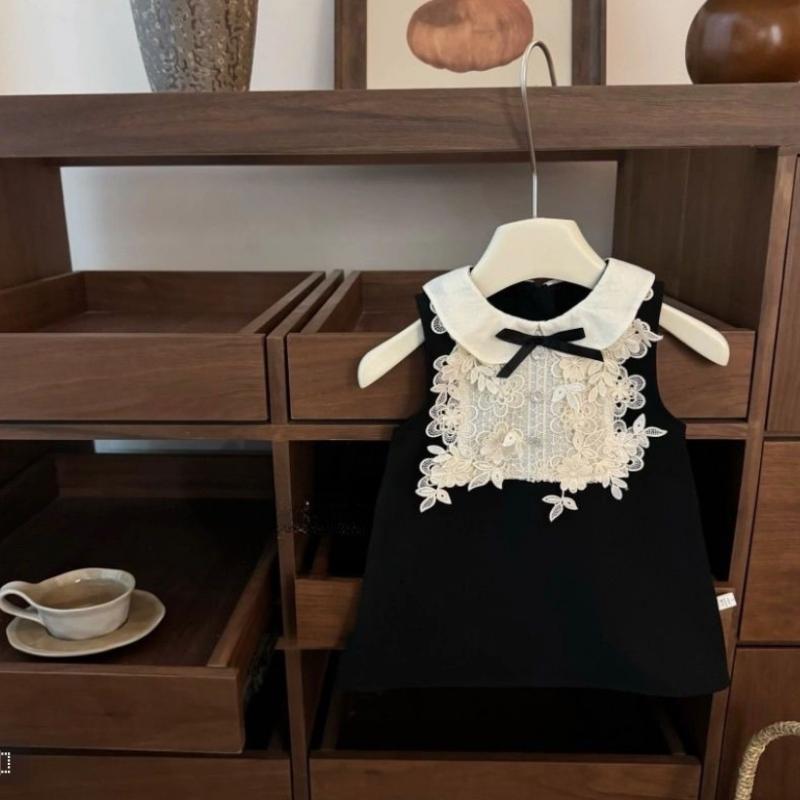 Jumpers - 女児 ワンピース 子供服 女の子用 3〜8歳 100〜140cm 春夏 無袖 Aライン 背心スカート 蕾絲 切り替え ピンク系 アイボリー 綿混 ポリエステル 柔らかい 生地 軽量 かわいい プリンセス スタイル ピスネ デザイン スタイリッシュ 洋気