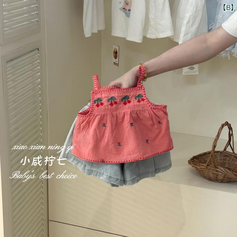 シャドーテールの女の子 ベビー 春夏 吊り下げ 背心 スカート かわいい 甘め 花苞 デザイン 蝶結び コットン 綿素材 柔らか 無袖 Aライン スカート ピュアカラー 紫 香芋紫 夏服 軽量 通気性 3〜8歳 子供服 トップス ワンピース スタイル｜アングル2