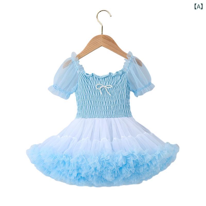 女児用ワンピース キッズ 女の子 3〜8歳 夏 プリンセススカート チュチュスカート ...