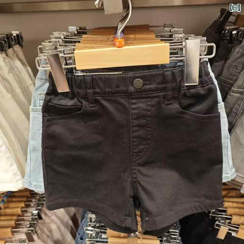 女児 ショートパンツ 牛仔 デニム 綿 素材 伸縮 ウエスト 調整 可能 夏 シーズン ...