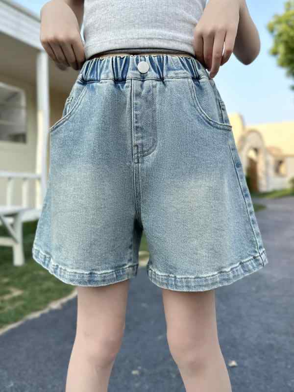 女児 牛仔 デニム ショートパンツ キッズ 女の子 夏 短パン 綿素材 柔軟 かわいい ...