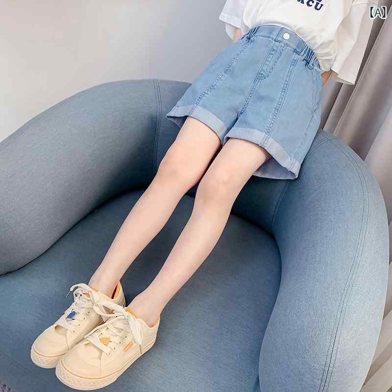 女児 ショートパンツ キッズ 女の子用 牛仔 デニム 綿 素材 95パーセント 夏用 春...