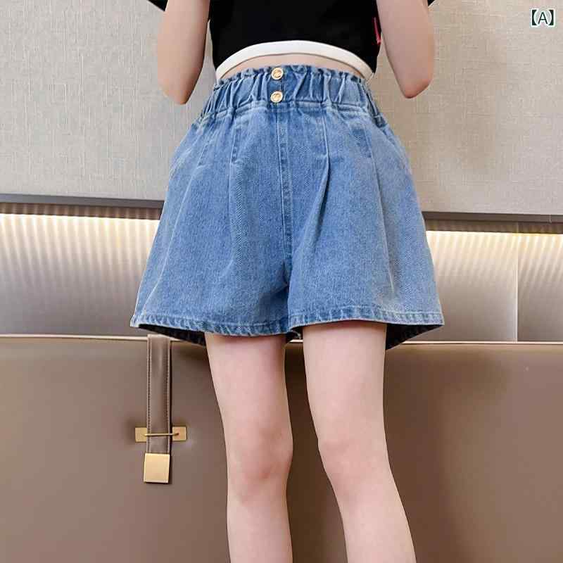 女児 デニム ショートパンツ 夏 レディース 子供 女の子 綿 素材 柔軟 処理 酵素洗...