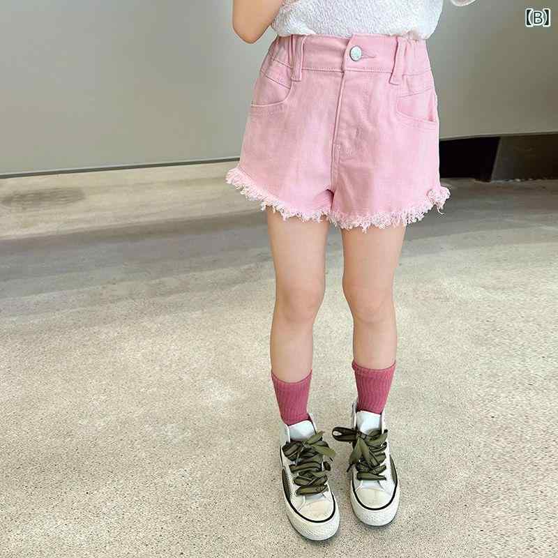 女児 キッズ ショートパンツ 牛仔 デニム 綿 柔らかい 夏 春夏 かわいい スポーツ ...