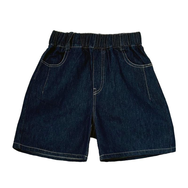 女児 牛仔 ショートパンツ 子供 ハーフパンツ 夏 デニム 綿 柔らかい 酵素洗い 深青 ミッドライズ 伸縮性 ゆったり 韓国風 学生服 カジュアル 普段使い 軽量 吸湿速乾 通学用