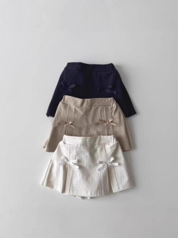 女児 スカートパンツ 女の子用 夏 かわいい 学院風 Aライン 半身 短パン コットン 100% 純色 柔軟 素材 中腰 伸縮性 ラバーウェスト プリンセス スタイル JK風 潮 気質 百搭 白色 卡其色 普段使い 軽量 通気性 3〜8歳