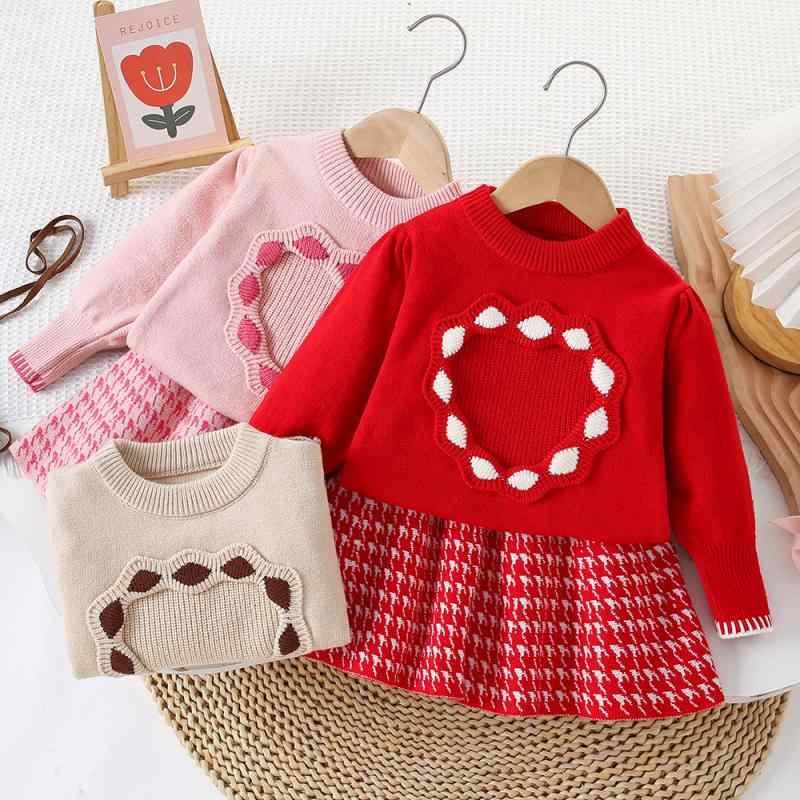 女児 ニット ワンピース 秋冬 セット レディースキッズ 女の子 トップス スカート ...