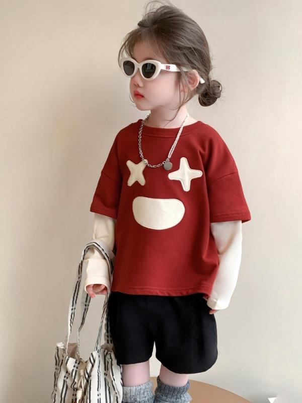 ・カテゴリ: 童Tシャツ・スタイル: カジュアル・主な素材: 綿22%・袖丈: 長袖・ネックライン: クルーネック・柄: 卡通・カラー展開: 杏色、红色・サイズ展開: 90、100、110、120、130、140