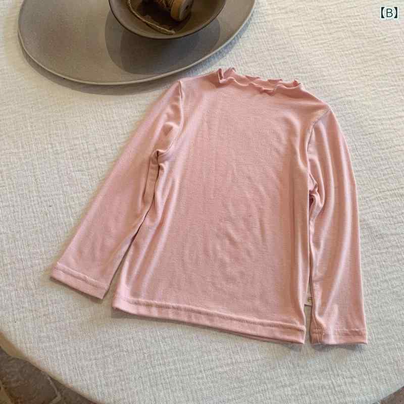 女児 インナー トップス 女の子 長袖 Tシャツ 綿素材 柔軟 接触冷感 純色 かわいい...