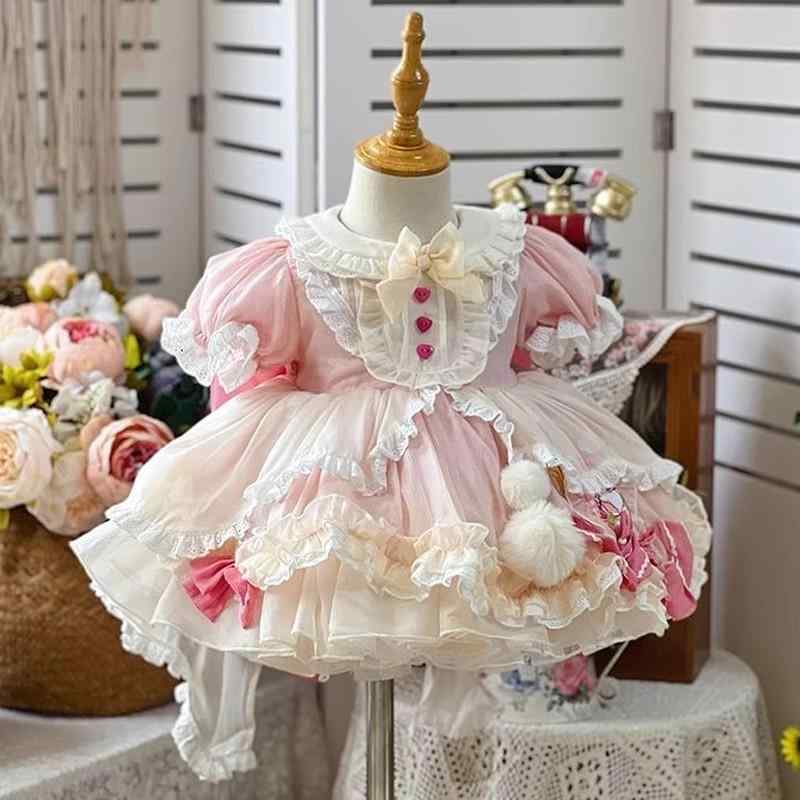 女児 ロリータ ワンピース 女の子 ピンク プリンセススカート 短袖 夏用 ふんわり フレア スカート かわいい ドレス 柔らかい 綿 裏地 礼服 洋装 女児服 通年 子供服 トップス スカート 女児 ドレス ピンク系 夏服 軽量 伸縮性 吸湿速乾 再生