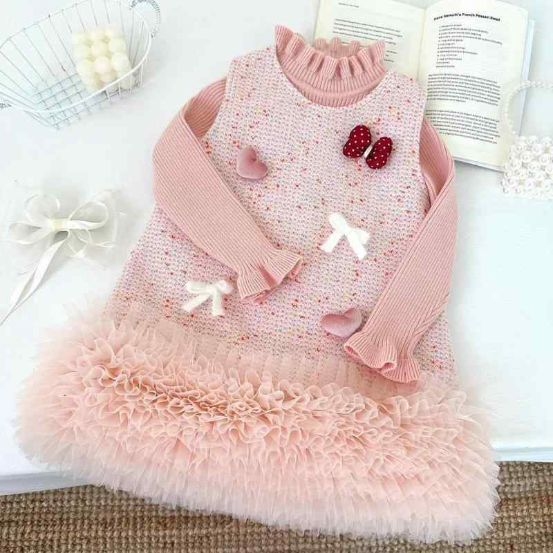 Suits, Tuxedos （Boys） - 女児 秋冬 ワンピース キッズ 女の子 背心スカート セット プリンセス スカート 吊り帯 無袖 フレアスカート ポインテッド デザイン ふんわり シルエット ポリエステル 柔らかい 素材 厚手 裏地 付き 暖か ボディ コットン 風 かわいい プリンセ