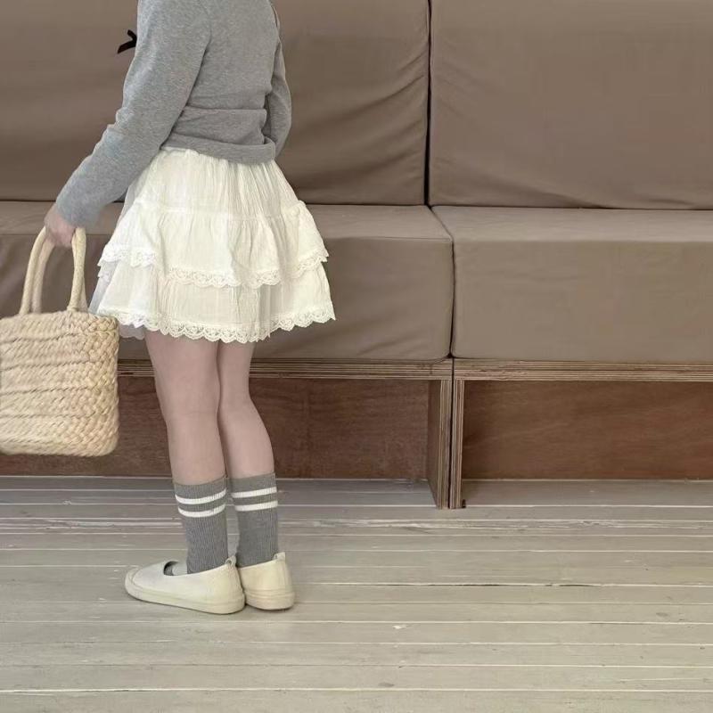 Suits, Tuxedos （Boys） - 女児 スカート 女の子用 半身スカート 子供服 綿素材 柔らかい プリンセススカート 蓬蓬スカート レースデザイン かわいい 基本款 純色 白色 安全B級 春夏 秋冬 通年 90cm 100cm 110cm 120cm 130cm 140cm 150cm