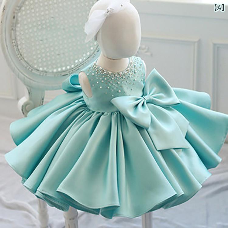 Suits, Tuxedos （Boys） - 女の子 ドレス 女児 礼服 プリンセス スカート キッズ 誕生日 パーティー チュール スカート 花柄 韓国風 ドレス 子供 司会者 イブニングドレス 緑 米白色 ピンク ホワイト 化繊混紡 ポリエステル 酵素洗い 通年用 かわいい 女の子用 3〜8歳