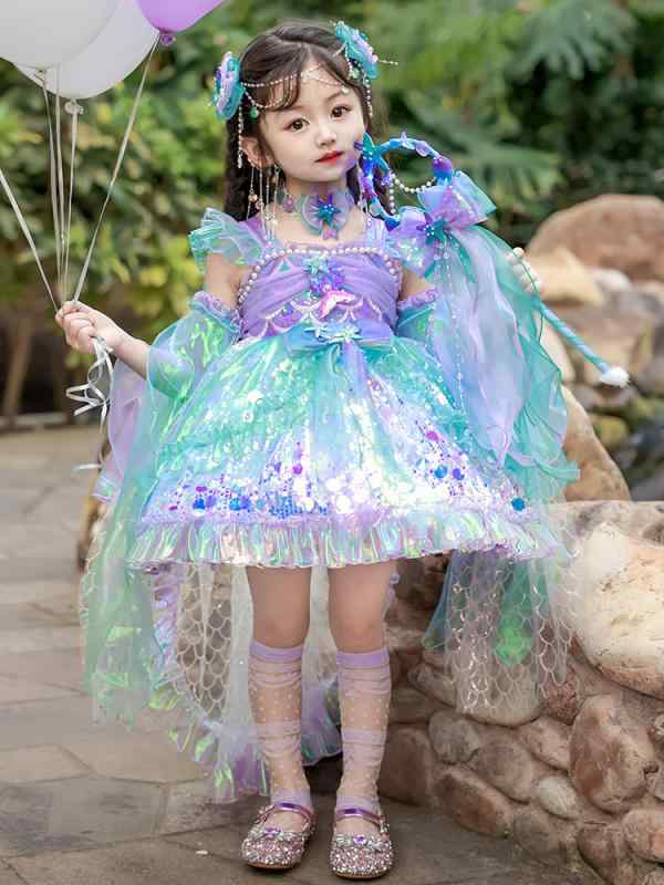 女の子 ドレス ロリータ プリンセス スカート 女児 夏用 無袖 コットン混紡 ポリエステル 純色 蓬蓬スカート 吊り帯 連衣裙 プリンセス風 かわいい 子供服 3～8歳 100～140cm 軽量 通気性 吸湿速乾 誕生日パーティー 普段使い 夏祭り ビ