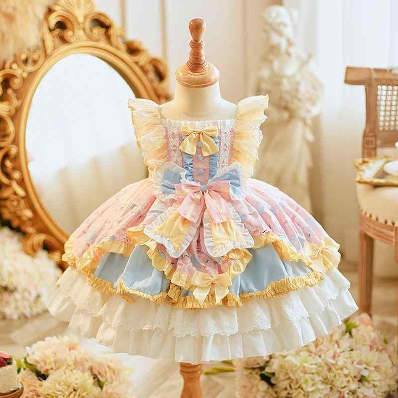 Suits, Tuxedos （Boys） - 女児 ロリータ ドレス 女の子 子供 服 蓬蓬スカート 連衣裙 プリンセススカート かわいい 無袖 花柄 コットン 綿素材 柔らかい 夏用 ピンク パステルカラー 黄色 ミックス 演出 誕生日 礼服 ベビー 女児 大きめサイズ かわいい プリンセススタイ