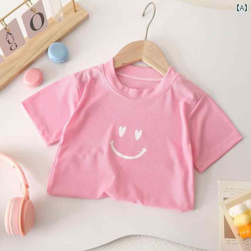 キッズ 男女兼用 春夏 短袖 Tシャツ トップ...の紹介画像2