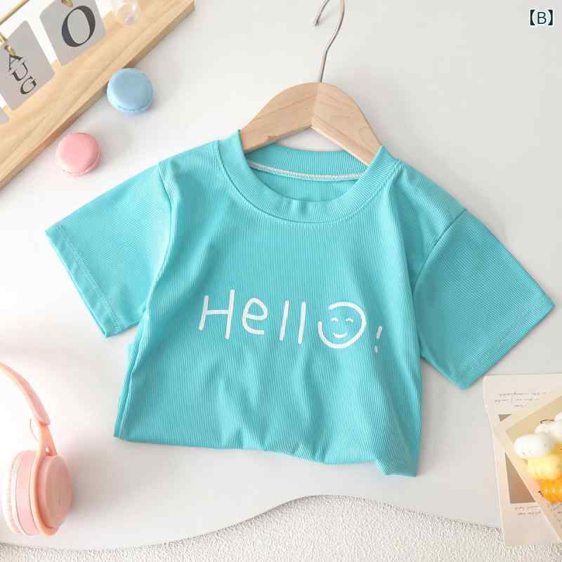 キッズ 男女兼用 春夏 短袖 Tシャツ トップ...の紹介画像3