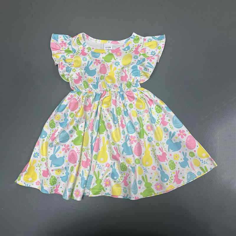 女児 ワンピース 春夏 キッズ ガーリー フラワープリント 動物柄 Aライン スカート かわいい プリンセス スタイル 蓬蓬スカート 涤綸 ポリエステル 100% 柔らか素材 軽量 通気性 吸湿速乾 接触冷感 ピンク イエロー グリーン 1-4歳 女の子