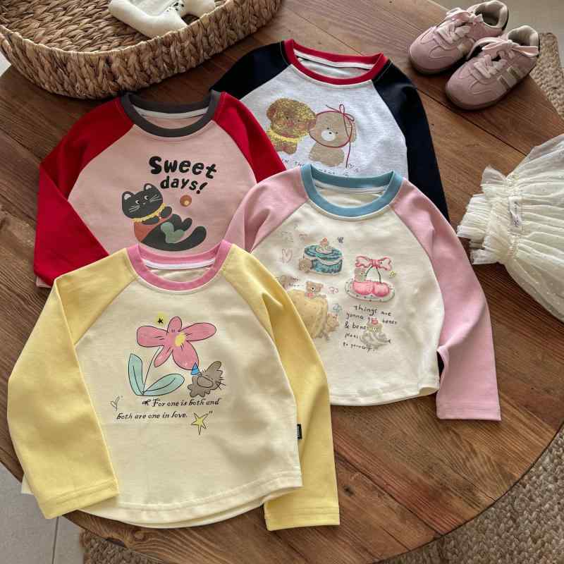 ・カテゴリ: 童T恤・スタイル: 休闲・袖丈: 長袖・年齢: 中小童(3~8歳、100~140cm)・素材: 綿・主素材: 綿90%・ネックライン: 圆领・機能: 吸湿排汗・柄: 卡通・要素: 卡通、可愛・カラー展開: 黄袖T恤、黒袖T恤、粉袖T恤、紅袖T恤・サイズ展開: 100、110、120、130、140
