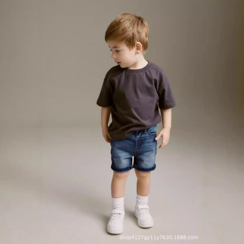 キッズ 牛仔パンツ 男の子用 長ズボン 綿素材 加厚タイプ 純色 浅色ブルー 深色ブルー ミッドライズ ドローストリング ウエスト 酵素ウォッシュ 加工 伸縮性 透気性 軽量 快適 フィット カジュアル スタイル 日常使い 通学 遊戯 ユニセックス
