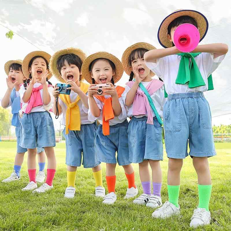Other - 子供用 デニム 背広短パン セット かわいい 英倫風 運動会 イベント 衣装 デニム素材 柔軟 酵素洗加工 ポリエステル 100% ユニセックス 3-8歳 100-140cm 通年使用 ショートパンツ トップス 組み合わせ セットアップ キッズ ファッシ