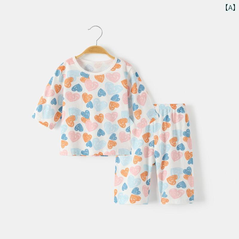 ベビー セットアップ 夏用 薄手 エアコン服 赤ちゃん かわいい キャラクターデザイ...