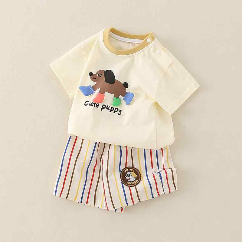 ベビー キッズ 男女 夏 子供服 2点セット Tシャツ 短パン セット 綿素材 柔らかい ...