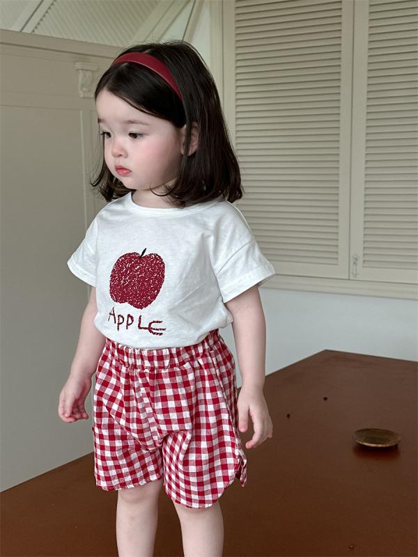 キッズ 男女兼用 夏 短袖 トップス 短パン セット 薄手 綿 柔らかい 接触冷感 親肌 かわいい フルーツ柄 キャラクタープリント 赤 ピンク 緑 黄 青 ビビッドカラー 1〜3歳 80〜100cm 普段使い 通園着 軽量 吸湿速乾 伸縮性
