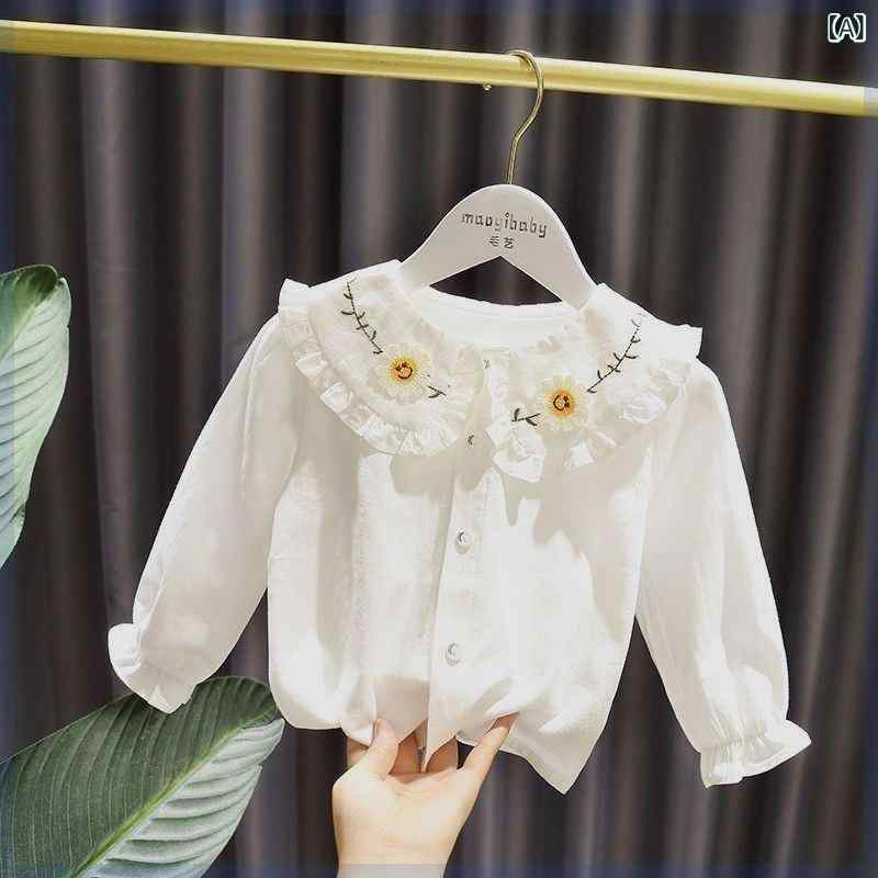 Jumpers - 女児 ワンピース 女の子用 秋 春夏 コットン混 刺繍 花柄 Aライン スカート プリンセススタイル かわいい デニム 切り替え 吊り帯 背心 軽量 伸縮性 通学 普段使い ピンク系 アイボリー ブラック 3〜8歳 100〜140cm 男女通用