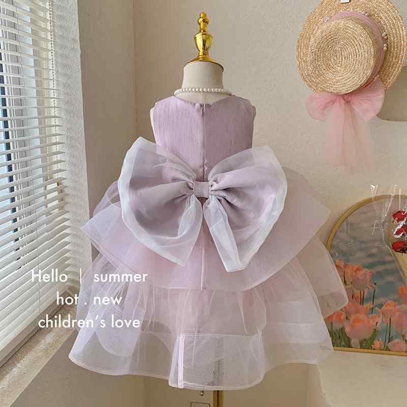 Jumpers - 女児 ワンピース 女の子用 子供服 夏用 ピンク紫 綿素材 短袖 吊り帯 切り替え レース プリント Aライン かわいい 軽量 通気性 3〜8歳 90〜150cm