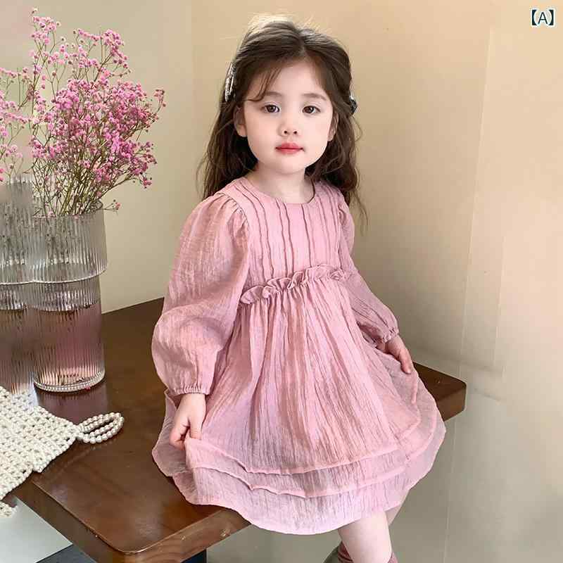 女児用 ワンピース 春夏 レディース 子供 女の子 ベビー プリンセス ドレス 長袖 ...