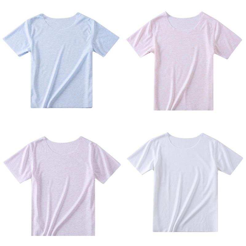 子供用 Tシャツ 男の子 女の子 短袖 メッシュ インナー トップス 丸首 吸湿速乾 竹繊維 ポリエステル 接触冷感 薄手 伸縮性 無痕 かわいい ピンク グレー ライトブルー ライトオレンジ 春夏 普段使い 部屋着 90cm 100cm 110cm 1
