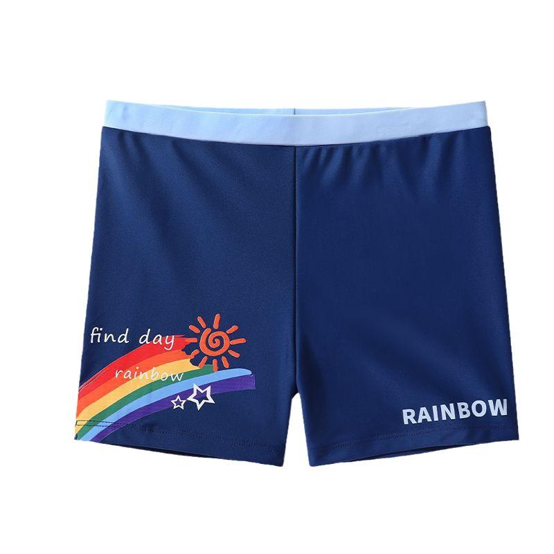 キッズ 男の子 水着 スイムパンツ 夏用 子供用 青少年 泳装 印花柄 接触冷感 再生繊維 伸縮性 吸湿速乾 ブルー オレンジ トライアングル 軽量 プロ仕様 普段使い ビーチ プール 遊び着 通年