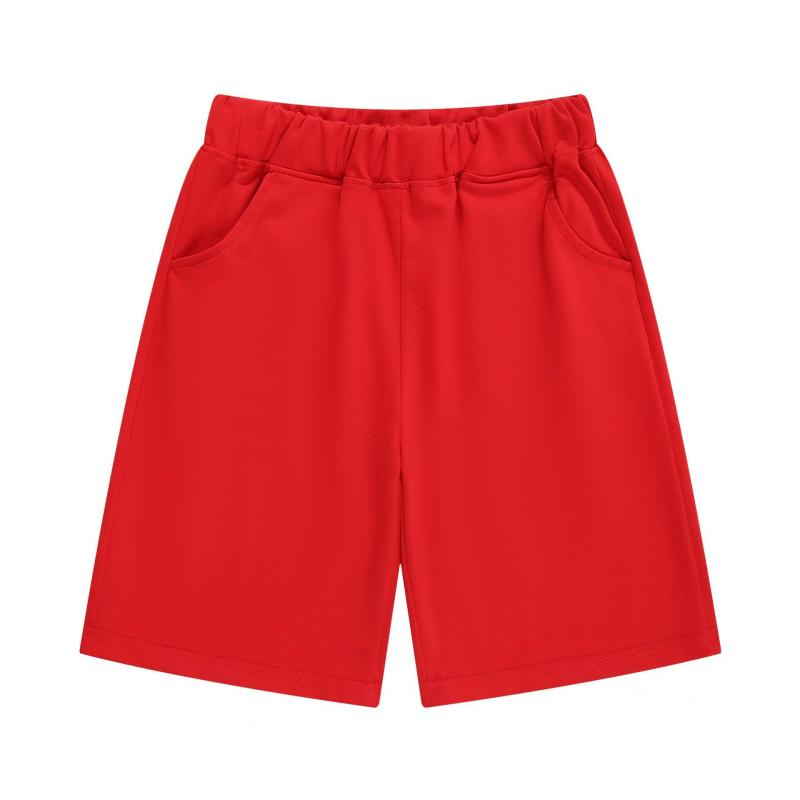 Long-Trousers, Trousers - 子供 男女兼用 短パン 麻混紡 ポリエステル 純色 5分丈 夏用 運動 柔軟 基本 ミッドライズ ゴムウエスト 通気性 軽量 伸縮性 白色 ブラック グレー 赤 ブルー 3-8歳 100-160cm カジュアル 日常着 アウトドア
