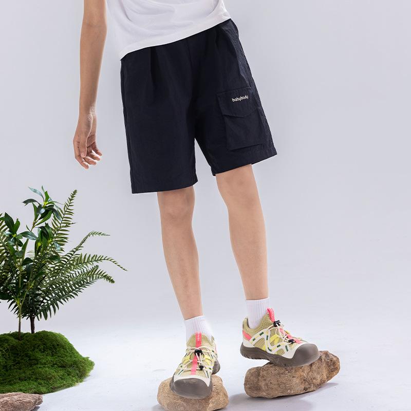 Long-Trousers, Trousers - 男の子 短パン 夏用 薄手 子供 5分丈 防晒 運動スタイル ポリエステル100% 柔軟素材 中腰 ゴムバンド グレー ネイビー 基本デザイン 軽量 通気性 速乾 アクティブ 普段使い