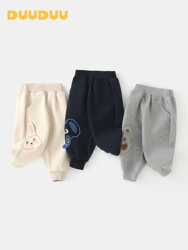 ベビー キッズ 男の子 女の子 長ズボン 綿素材 伸縮性 柔らかい 接触冷感 中腰 皮バンド 開き機能 付き 春秋 秋冬 通年 普段使い 部屋着 アウトドア かわいい カード 柄 宝藍 グレー ベージュ 80cm 90cm 100cm 110cm 120