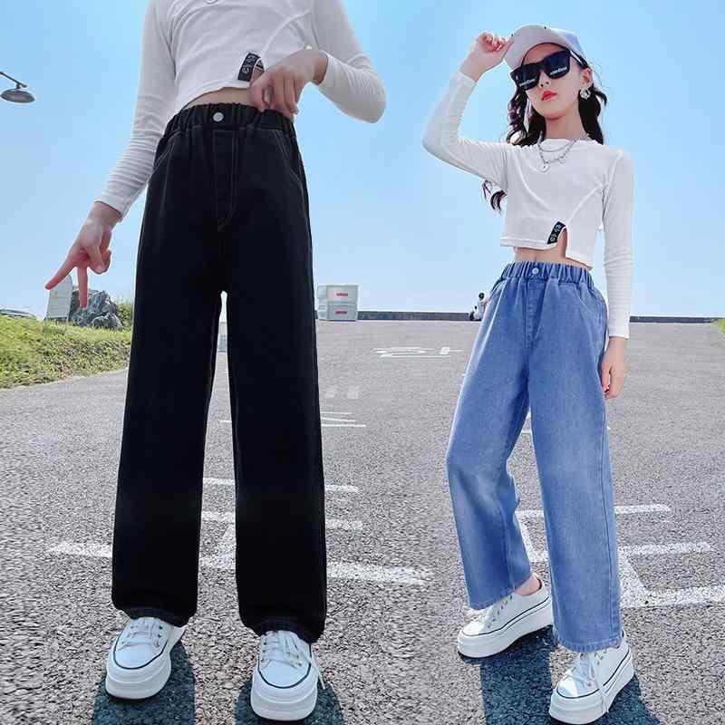 ・スタイル: 韓国風・主な素材: 綿70%・安全基準: B類・パンツ丈: ロング・カテゴリ: ジーンズ・対象性別: 女児・対象年齢: 中大童・対象季節: 春秋・カラー展開: ブラック、ブルー・対象身長: 120cm、130cm、140cm、150cm、160cm、170cm・サイズ展開: 120、130、140、150、160、170