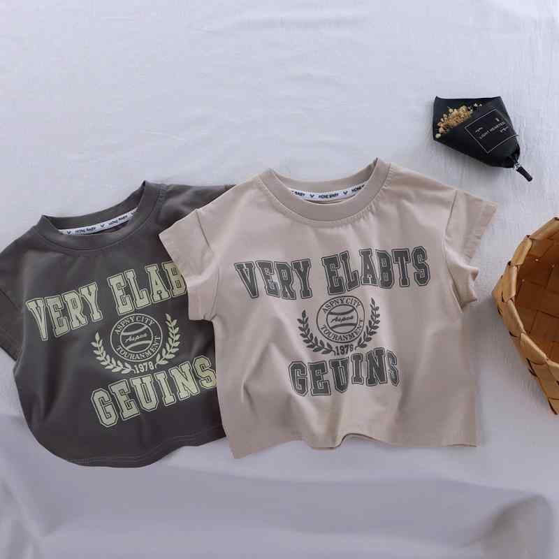 ・スタイル: 韓版・袖丈: 短袖・主な素材: 綿95%・ネックライン: 丸首・機能: 吸湿排汗・柄: アルファベット・カラー展開: 杏色、深灰・サイズ展開: 80、90、100、110、120、130、140、150・対象年齢: 中小童・対象身長: 80cm、90cm、100cm、110cm、120cm、130cm、140cm、150cm