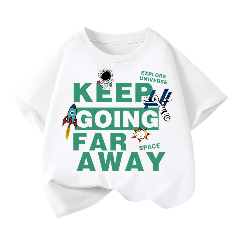 ・カテゴリ: 童Tシャツ・スタイル: カジュアル・主な素材: 綿100%・袖丈: 短袖・ネックライン: クルーネック・柄: プリント・カラー展開: 白色、黄色・サイズ展開: 100cm、110cm、120cm、130cm、140cm、150cm、160cm