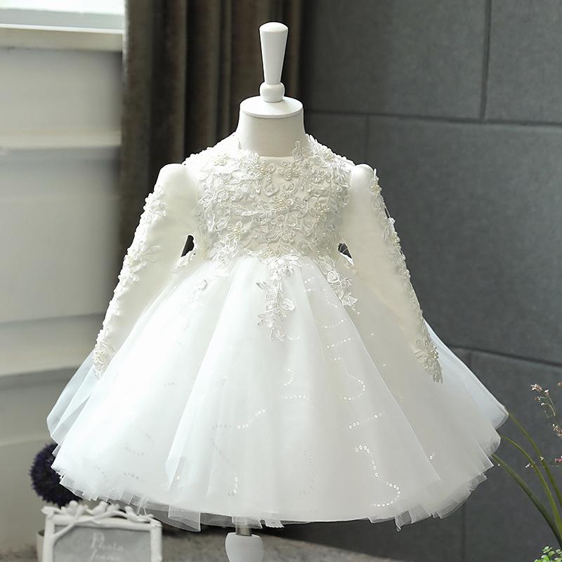 Suits, Tuxedos （Boys） - 女の子 礼服 女児用 長袖 プリンセスドレス かわいい 蓬蓬スカート チュール レイヤード ポリエステル ポリエステル裏地 かわいい 誕生日パーティー 結婚式 フォーマル ドレス 女の子 子供服 3-8歳 100-140cm 対応 かわいい デザイン 花