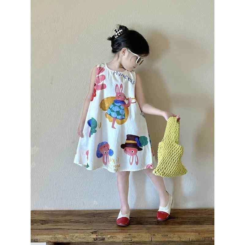 女児 ワンピース キッズ 女の子 吊り帯 背心 スカート 薄手 綿布 プリンセス スカート Aライン スカート チュール スカート かわいい デザイン ポリエステル 繊維 柔らかい 素材 春夏 シーズン ホワイト カラー 子供 女児 通学 普段使い 軽量