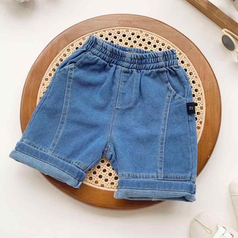キッズ デニム ショートパンツ 男女 ベビー 中性 綿 柔らかい 生地 夏 外出 遊び着 基本 スタイル 百搭 基本款 運動 要素 潮 ファッション 純色 ブルー 中腰 ゴム ウエスト 安全 A クラス 1 3 歳 対応