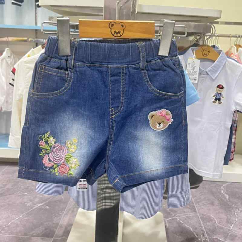 女児 デニム ショートパンツ 子供 女の子 夏 春夏 綿100% ブルー 軽量 伸縮性 吸湿速乾 かわいい 普段使い カジュアル 110cm 120cm 130cm 140cm 150cm