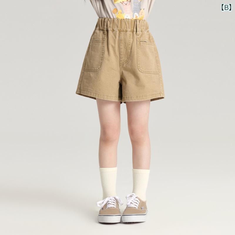 女児 ショートパンツ キッズ 女の子 牛仔 デニム 短パン 夏 春夏 春秋 季節 砂洗い...