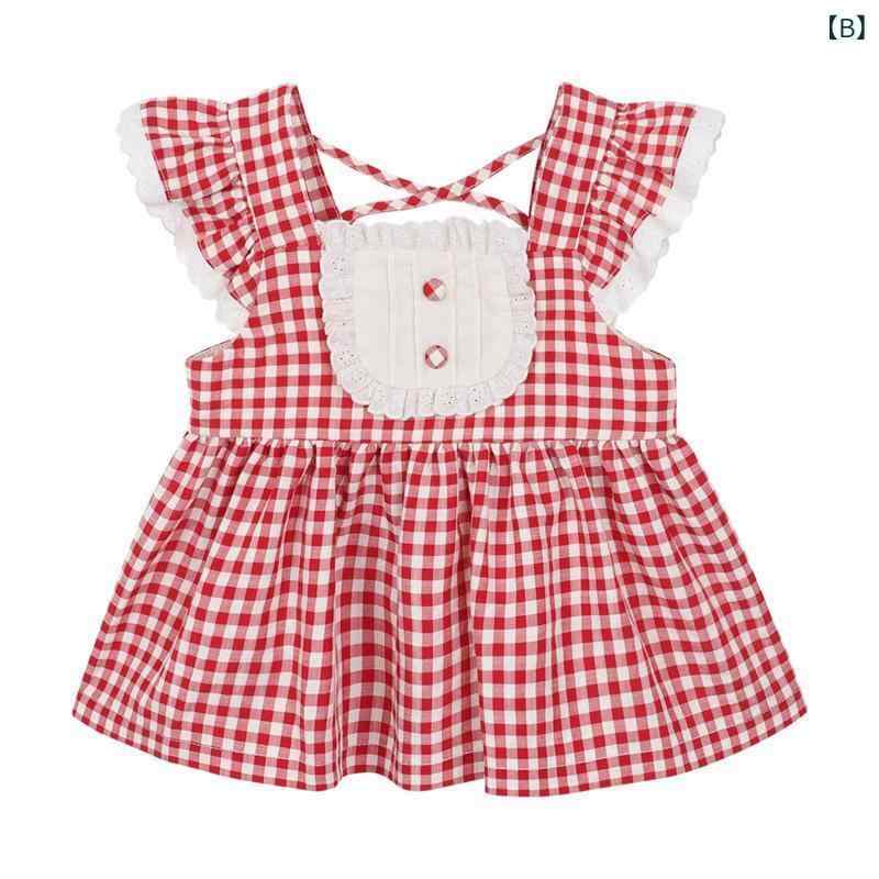 女児 セットアップ 夏 子供 かわいい 格子柄 トップス 綿 薄手 牛仔 ショートパン...